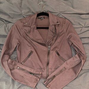 Fashion Nova Pink Bomber Jacket with Suede Finish